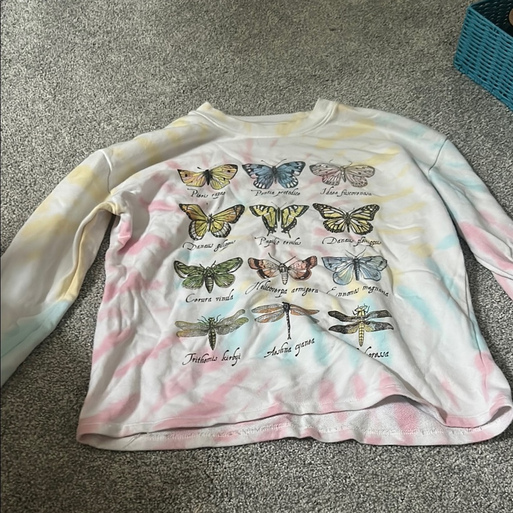 Butterfly Print Kids Shirt - Multicolor